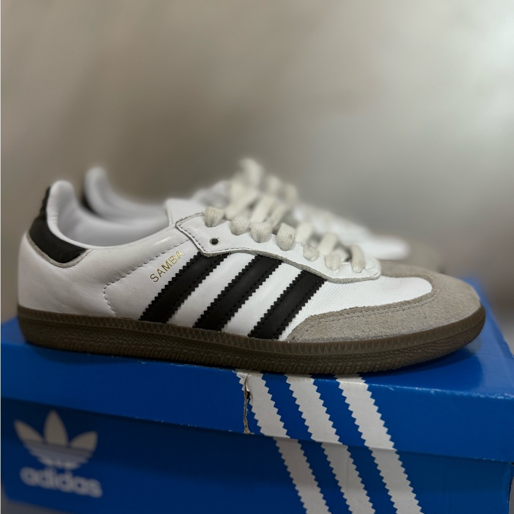 Adidas Samba White and Black Shoes